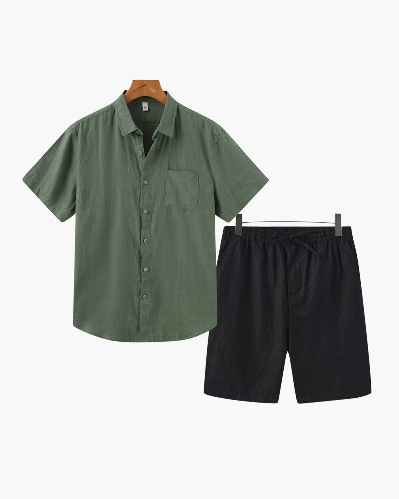 Formentera | Palma | Conjunto de Lino  (Pantalones Cortos)