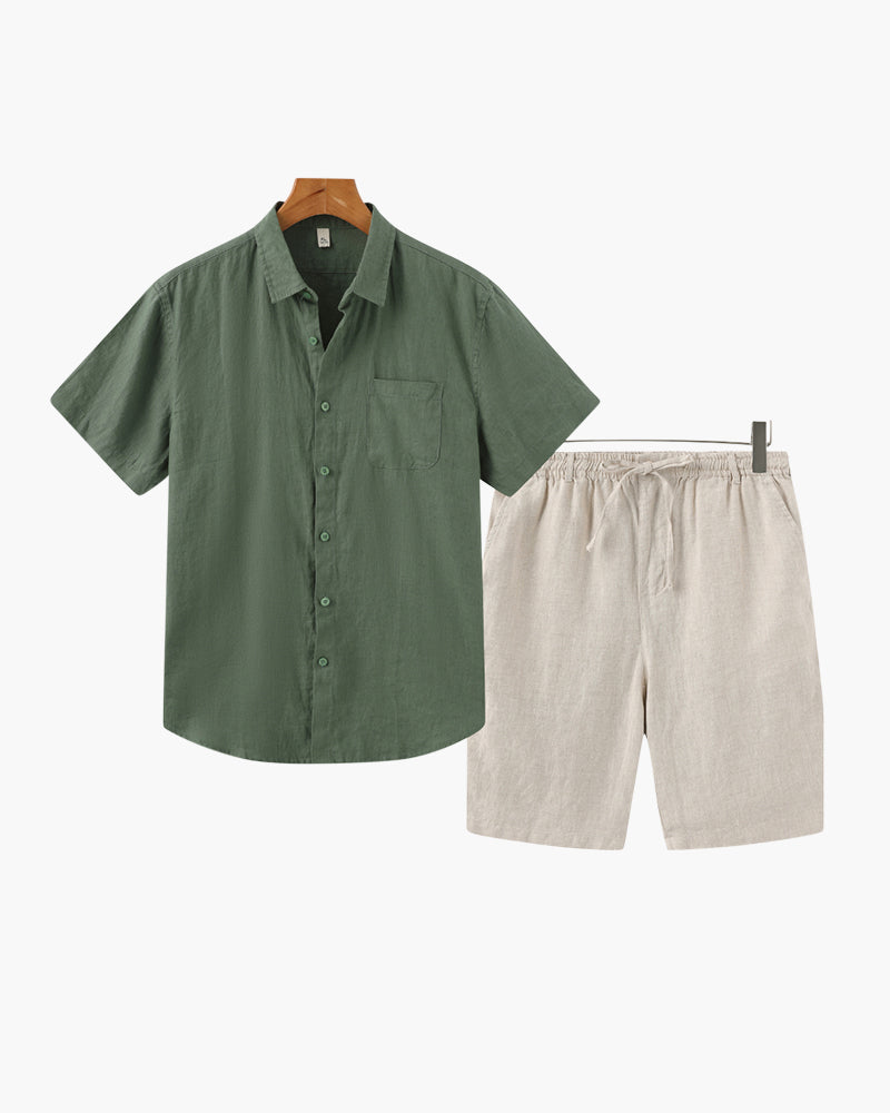 Formentera | Palma | Conjunto de Lino  (Pantalones Cortos)